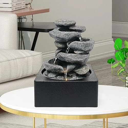 Fuente interior de mesa,Fuentes de cascada interior,Fuentes de agua interiores,Fuente de agua de mesa para decoración de oficina en casa
