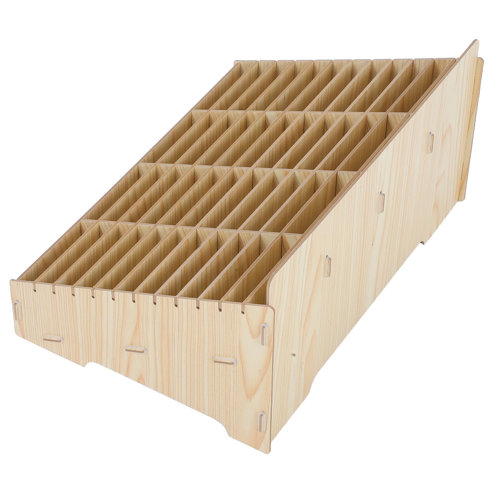 CRAFTHROU Caja de Almacenamiento 48 Rejillas Multigrid de Madera para Teléfono Móvil Organizador Fácil de Categorizar y Ahorro de Espacio para Oficina y Aula