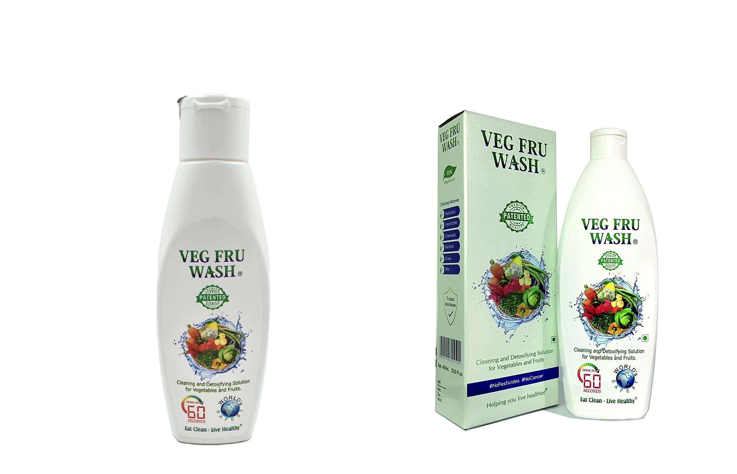 Organic Vegetable Wash Liquid | Cleanse Sanitize & Remove Pesticides | Food Cleaner Liquid for Fresh Produce | Bio Cleanser for Fruits and Vegetables Washing | 400ML + 100ML Veg Fru Wash (B0BBLW9JCK) Amazon Price History, Amazon Price Tracker