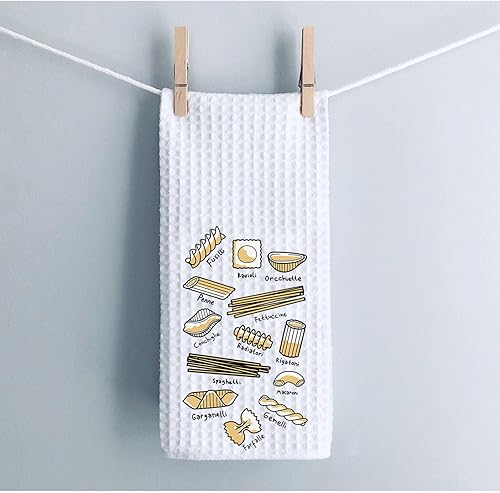 Miniatura 4 de WCGXKO Tipos de pasta, toalla de cocina, regalos divertidos para el hogar para amantes de la comida italiana, regalo para amantes de la pasta,