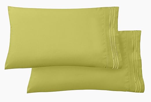 Elegant Comfort Luxury Ultra-Soft 2-Piece Pillowcase Set - 1500 Premium Hotel Quality Microfiber Double Brushed - Wrinkle Resistant, Standard/Queen, Pistachio Green