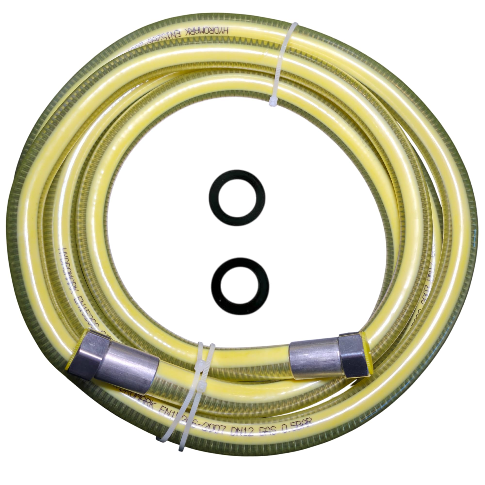 Manguera de gas 3 metros de 1/2" acero hembra-hembra FF según la norma EN 15266 para la cocina/cocina GLP completa de juntas