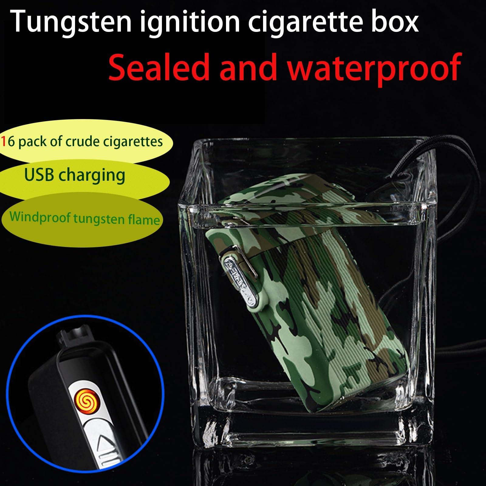 Amazon.co.jp: ライター付きタバコケース ライター付きシガレット