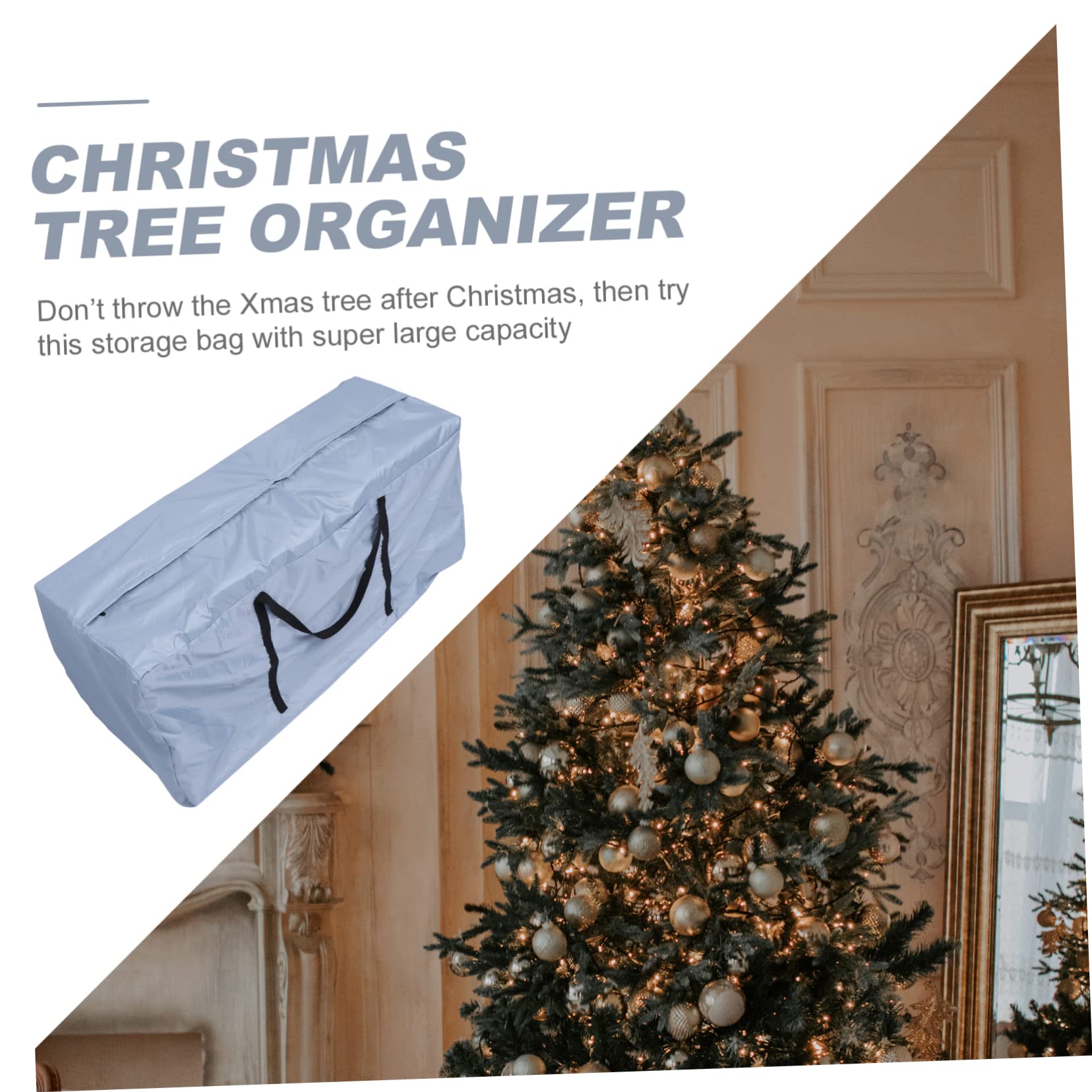 Borsa Portaoggetti Cerniera per Albero di Natale Contenitore per Mobili da Esterno Sacchetto per Regali e Decorazioni