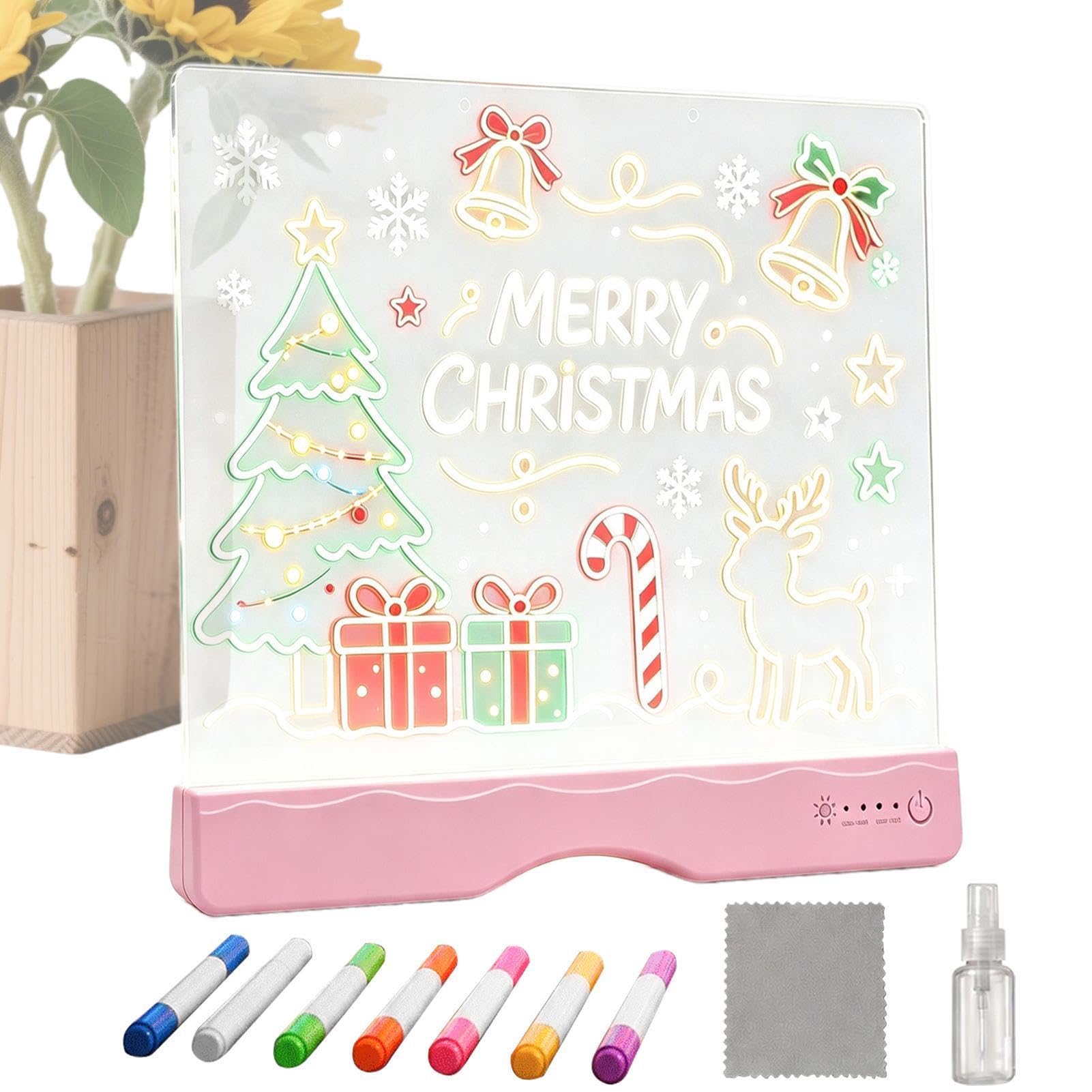 Tablero de dibujo iluminado recargable con marcadores