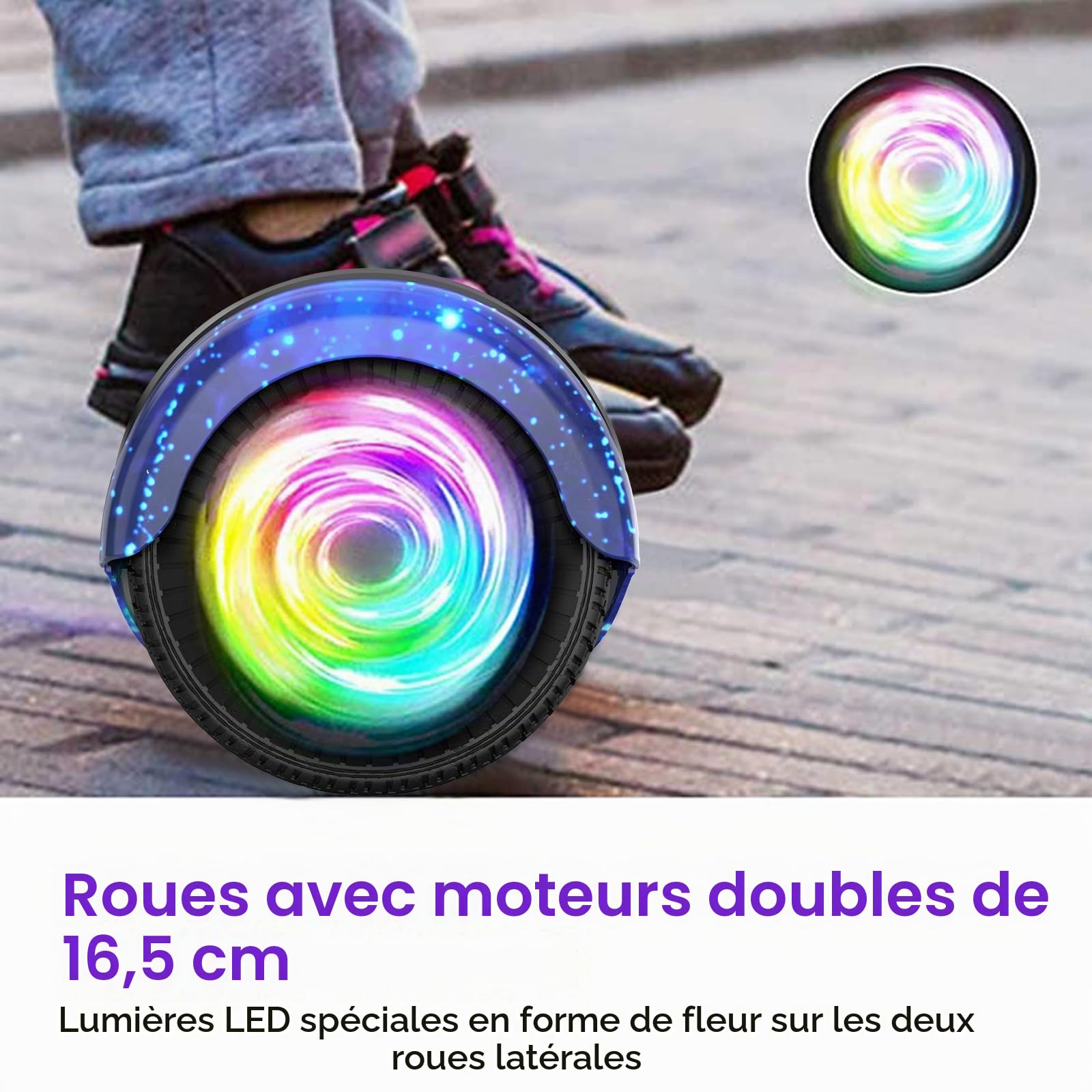SISIGAD Offroad Hoverboard Kinder Adults mit 6,5" Reifen Leistungsstarke große Batterie Hoverboard Bluetooth-Lautsprechern LED-Licht,