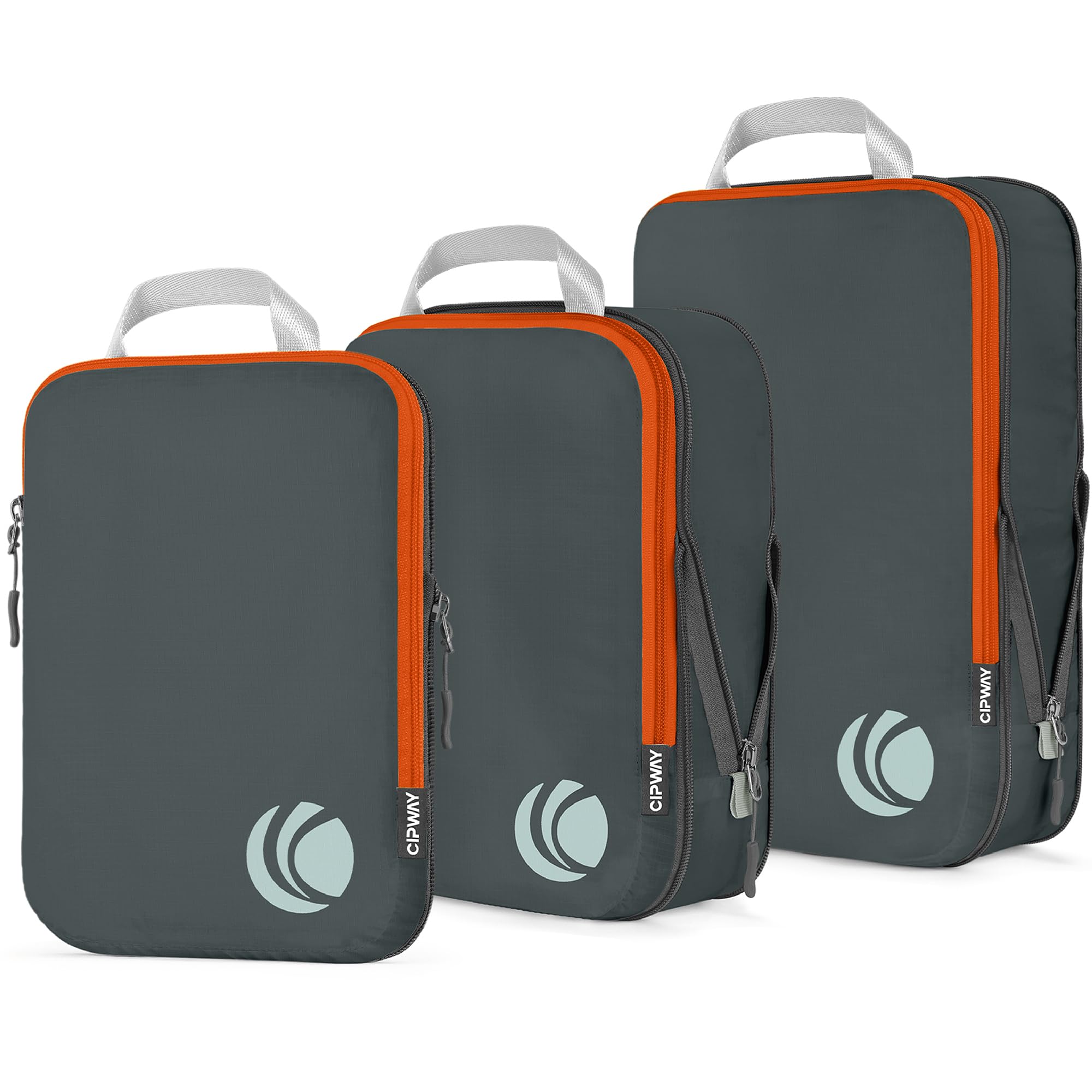 Cipway Compression Packing Cubes for Travel-Expandable Luggage Organizer Set Pack More in Less Space,Travel Gear Accessories (Grey 3pcs) (Grey 3pcs)