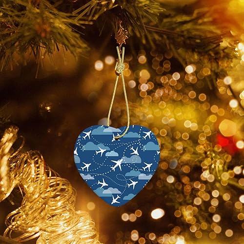 Miniatura 5 de Adornos de Navidad de avión personalizados para colgar en decoración de árbol de Navidad de cerámica, adornos de Navidad, Navidad, al aire libre,
