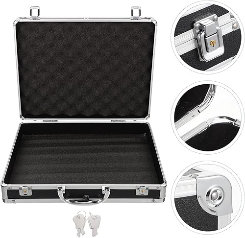 Miniatura 9 de ERINGOGO Maletín de aluminio - Maletines duros para laptop de 11 pulgadas con cerradura de llave, estuche multifuncional