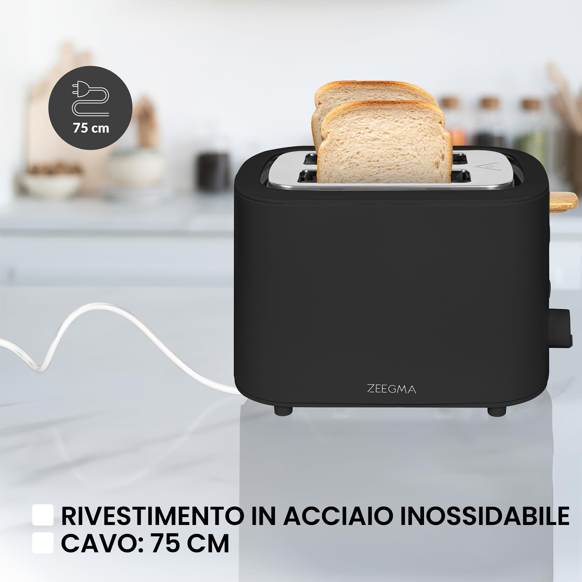 Tostapane 4 Fette Touch Screen - Ampia Fessura, 9 Livelli, Acciaio Inox, Funzioni Scongelamento E Riscaldamento