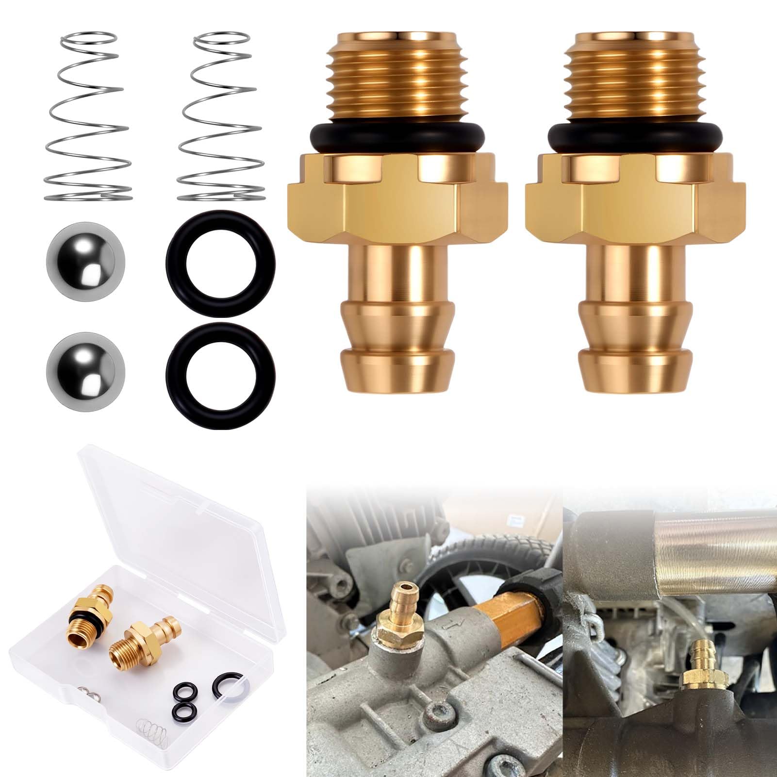 SPEEDWOX Pressure Washer Soap Injector Kit Replaces Parts 190593GS 190635GS 203640GS and 308452002 1/8-Inch-27 Male Thread Lead-Free Brass Fittings with Storage Case for Hard Water-Clogged