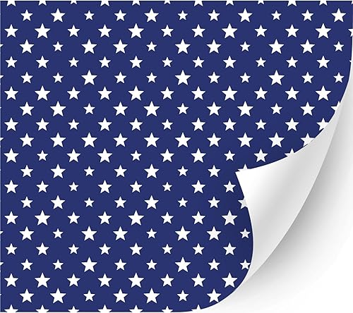 HTV4U Puff - Vinilo de transferencia de calor con estampado americano (estrellas blancas sobre azul, 12 x 20 pulgadas), papel de transferencia de