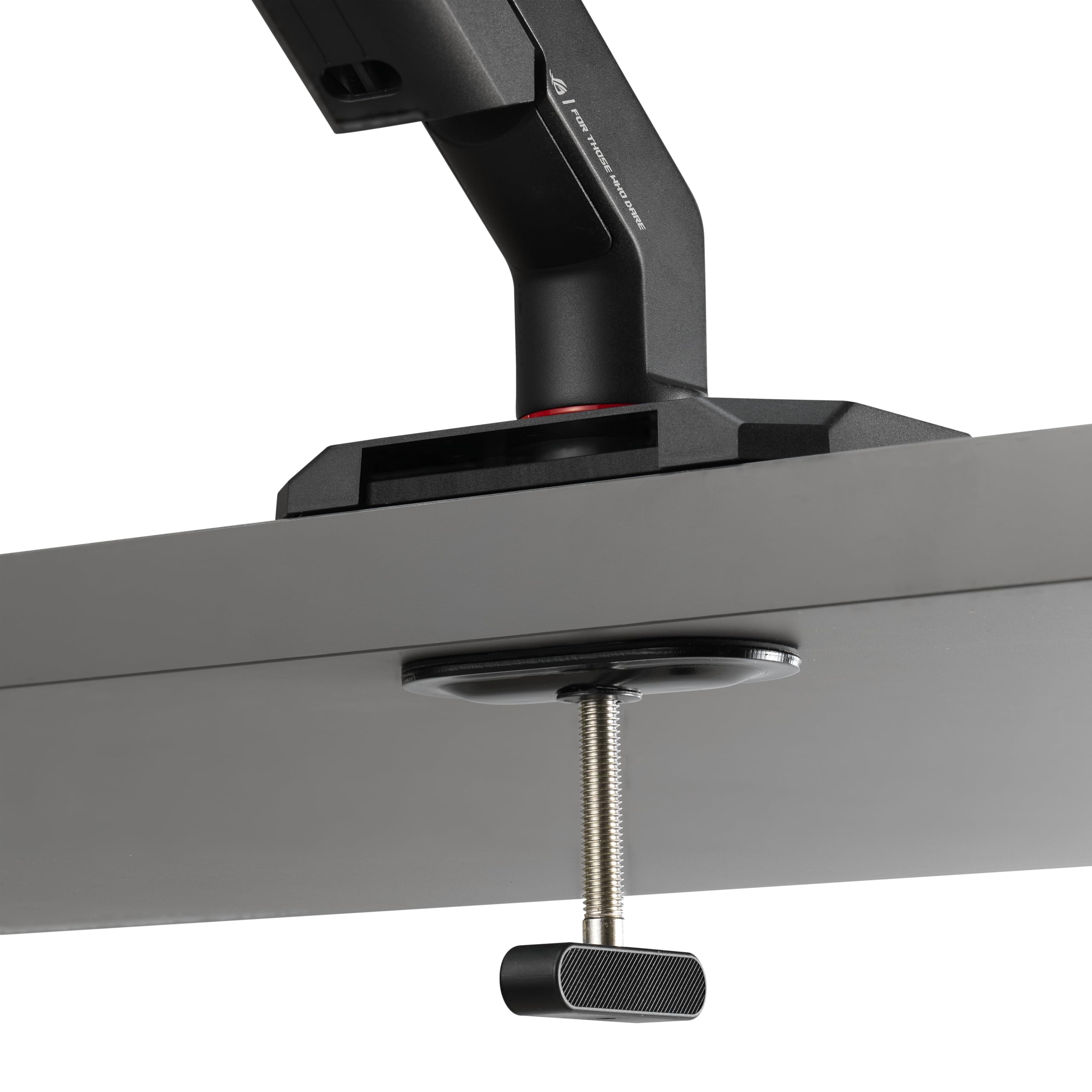 ASUS ROG Ergo AAS01R ramię monitorowe (mechaniczne zawieszenie, z zaciskiem stołowym i mocowaniem śrubowym, regulacja obrotowa, wychylna, pochylenie, obrót i wysokość, dwustronne zarządzanie kablami