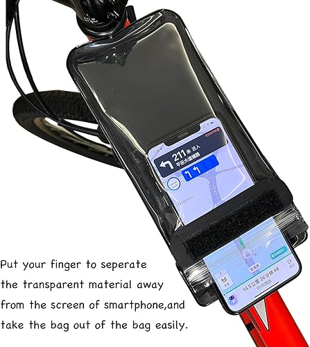 Miniatura 4 de EMSEEK Impermeable Bicicleta Marco frontal Teléfono Bolsa de teléfono Soporte de teléfono Soporte de GPS seco Funda de teléfono de motocicleta Bolsa
