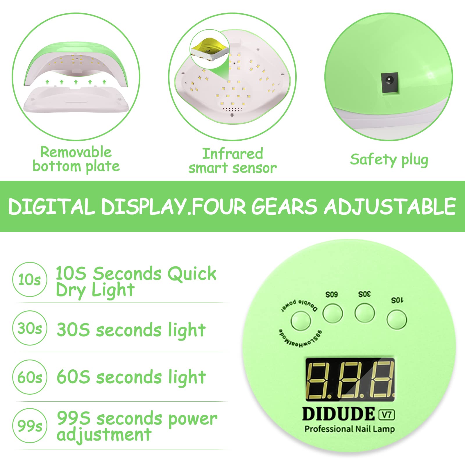 Lampada LED Unghie UV Professionale,168W Asciuga Unghie con Sensore Di Avvio Automatico,Display LCD e 4 Timer (10/30/60/99s),Per Manicure/Pedicure Lampada Asciuga Smalto Semipermanente