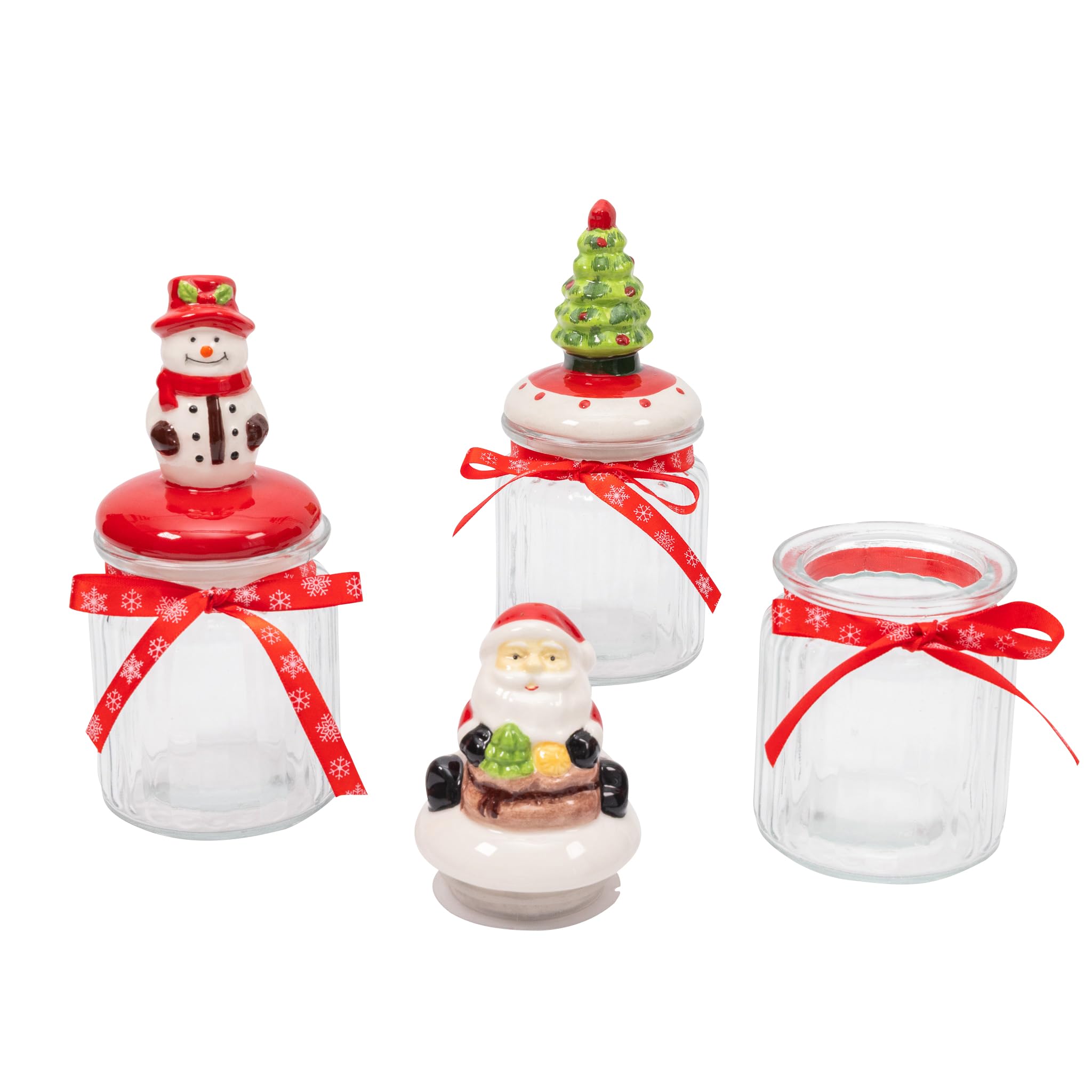 Bocaux en verre de Noël sur votre table festive pour biscuits de l'Avent