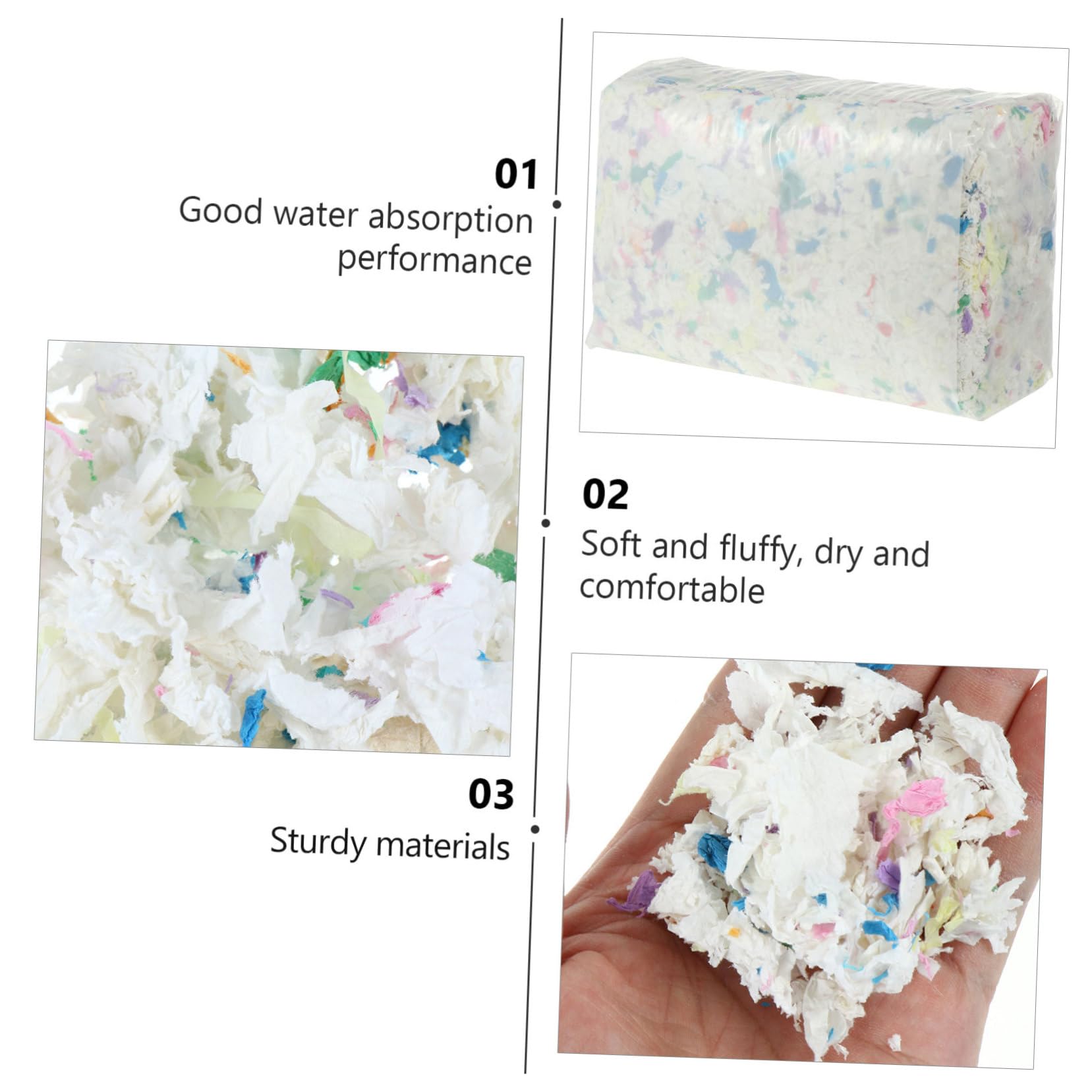 ibasenice Hamsterkäfig 1 Beutel Super Saugfähig Papier Einstreu 450g