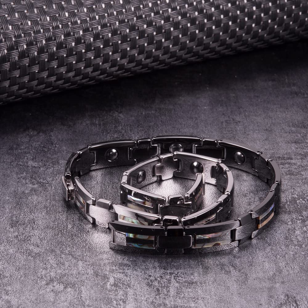 YSJNGF Charm-Armband Arthritis 10 mm Keramikarmband Männlich Schwarz Armband Homme Shell Gesundheit Energie Hämatit Magnetarmband Geschenk Geschenk (Farbe: 20 cm Keramik)