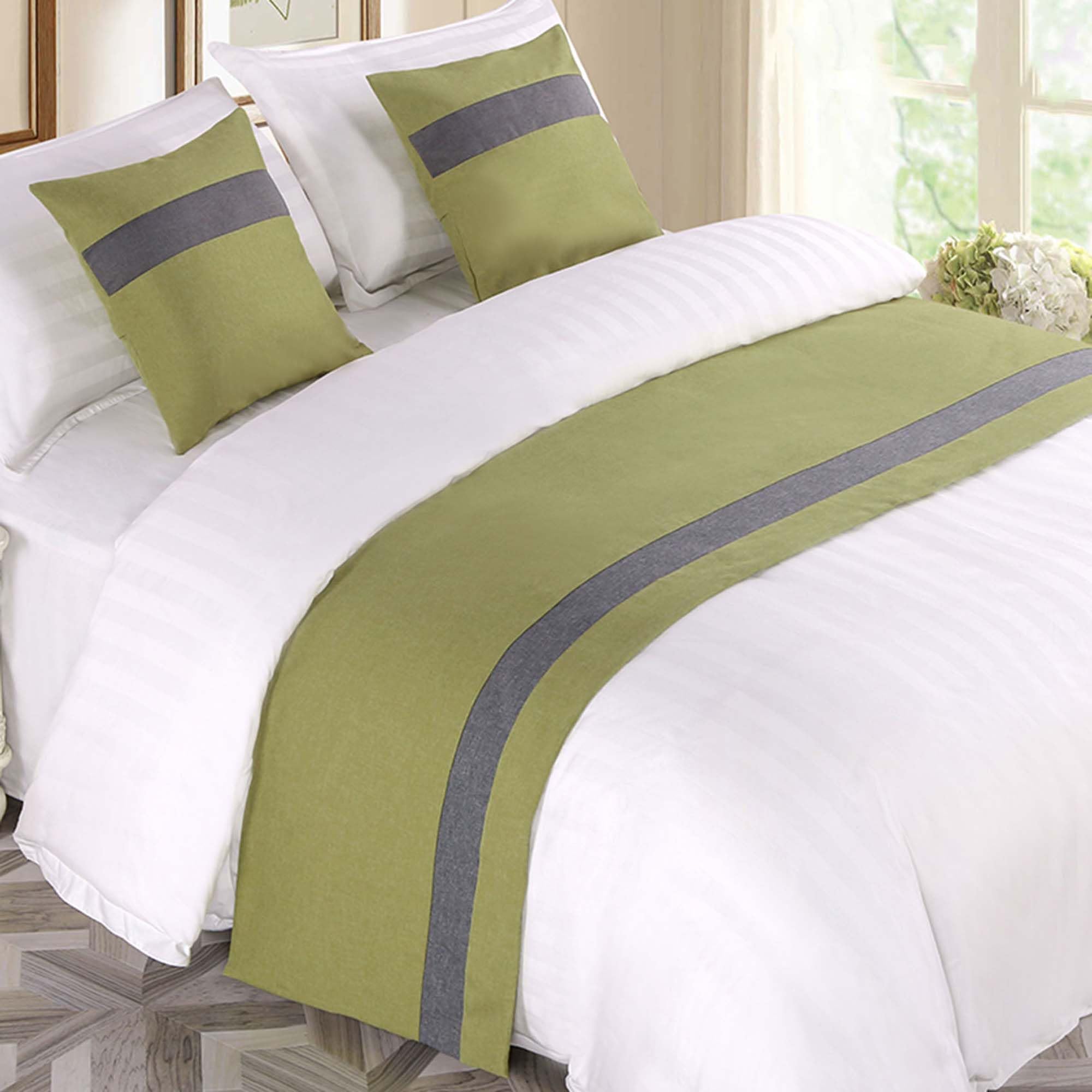CLMETHE Nordic Bed Runner Scarve King Size Geometric Soft Durable No Fading Hotel Home Guesthouse Decor,A-50 * 180CM(1.2m bed)
