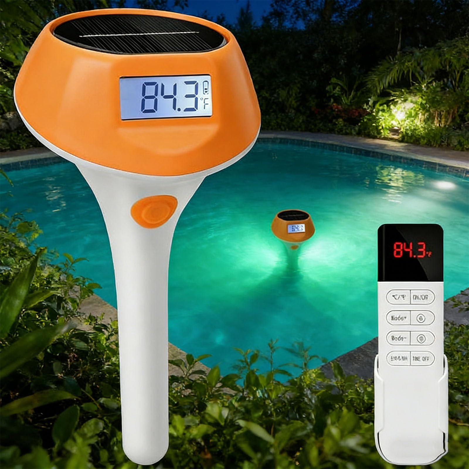 Termografo solare galleggiante per piscina, luce per nuoto notturno
