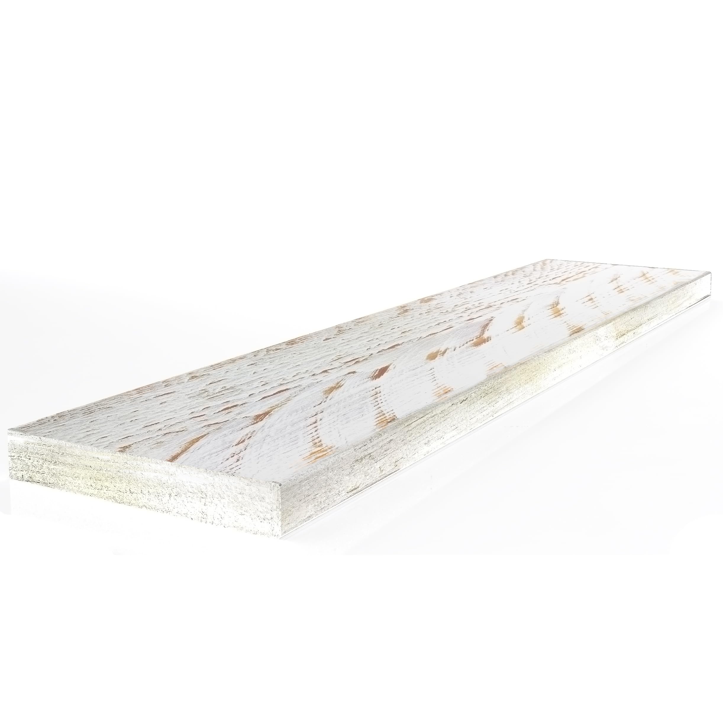 Mensola in Legno Massello Sospesa a Parete, Ripiano Artigianale, 7 Colori, Varie Dimensioni, Arredamento Bagno, Cucina, Camera da Letto, Ufficio, Made in Italy (Fat, White, W20xH4xL100 cm)