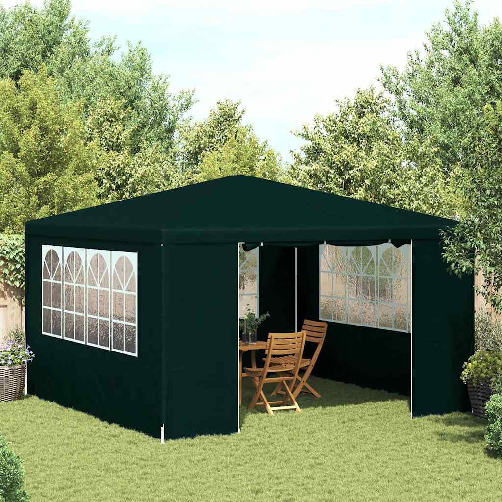 vidaXL Profi Partyzelt mit Seitenwänden UV-beständig Wasserbeständig Pavillon Festzelt Gartenpavillon Gartenzelt Garten Bierzelt 4x4m Grün 90g/m²