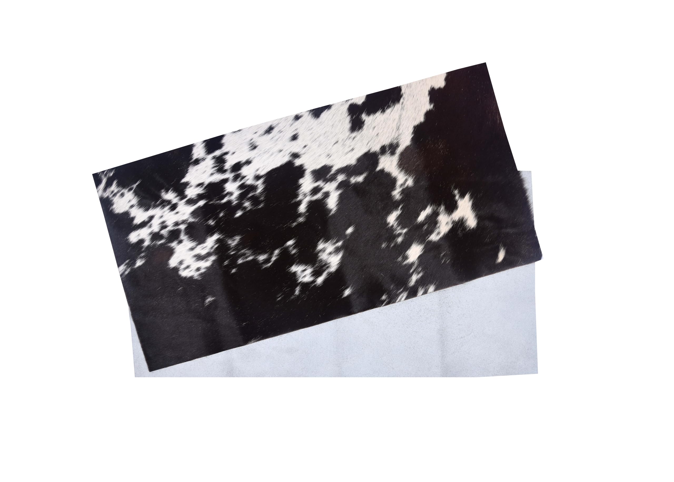 Echtes Rindsleder, natürliche gemischte Farben, dekorative Haar-On-Hide-Quadrate, 61 x 30,5 cm, 2 Stück (schwarz)