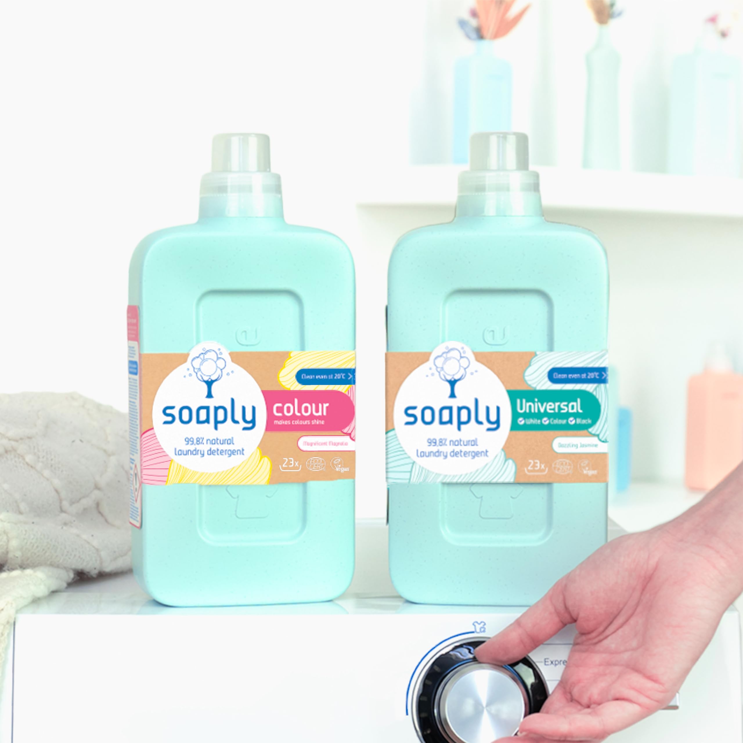 Soaply(ソープリー)ランドリーリキッドユニバーサル【ジャスミン】洗濯洗剤 1L 液体洗濯用洗剤 植物由来 敏感肌用 エコサート Bコーポレーション認証