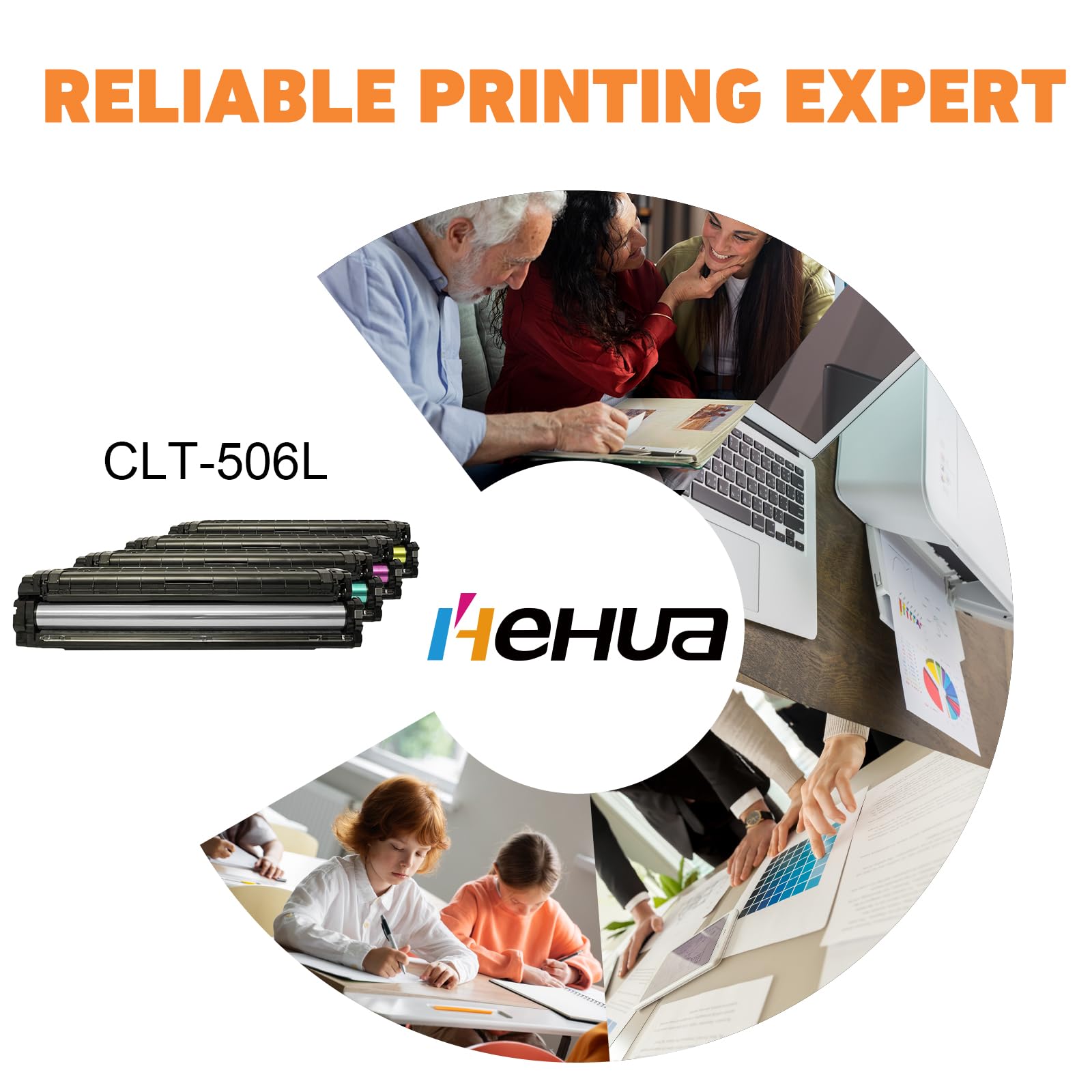 hehua CLT-506L Toner kompatybilny zamiennik do Samsung CLT-K506L CLT-C506L CLT-M506L CLT-Y506L 6260FR 6260 CLP-680ND 680DW CLX-6260FW 6260ND 6260FD 6260 NR (Czarny, Cyjan, Żółty, Magenta, 4-pak)