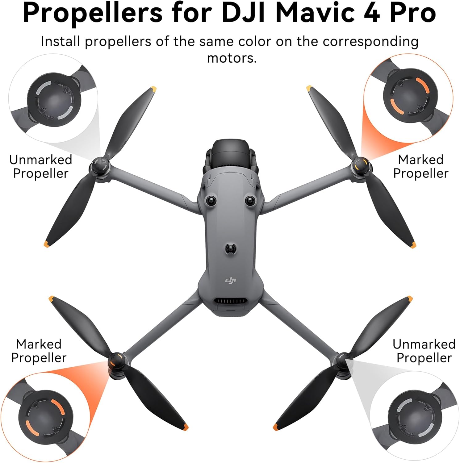Mavic 4 Pro Propellers Blades - 8Pcs Props Quick Replacement Spare Part Low Noise Wings for DJI Mavic 4 Pro Drone Accessories