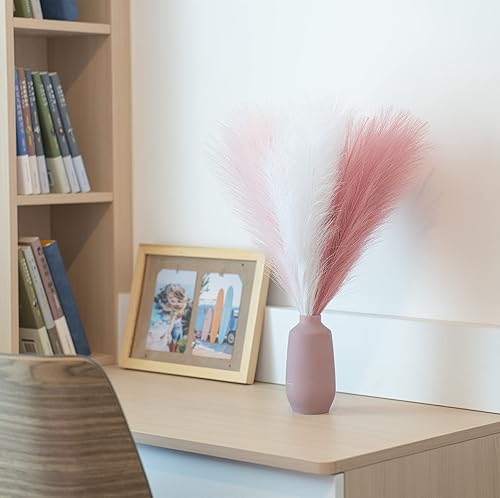 Miniatura 4 de EVODIS Decoración de hierba de pampa sintética, 18 pulgadas17.7 in, césped artificial de las pampas esponjoso, 6 tallos pomposos, arreglo floral