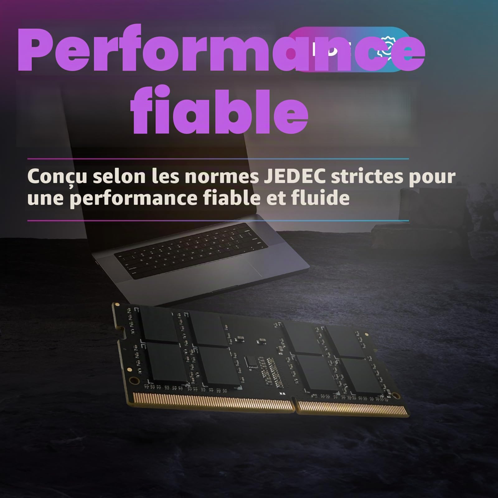 LinkMore Lot de 2 Barrettes de mémoire DDR4 3200MHz SODIMM PC4-25600 CL22 1,2 V pour Ordinateur Portable 16 Go (2 x 8 Go)