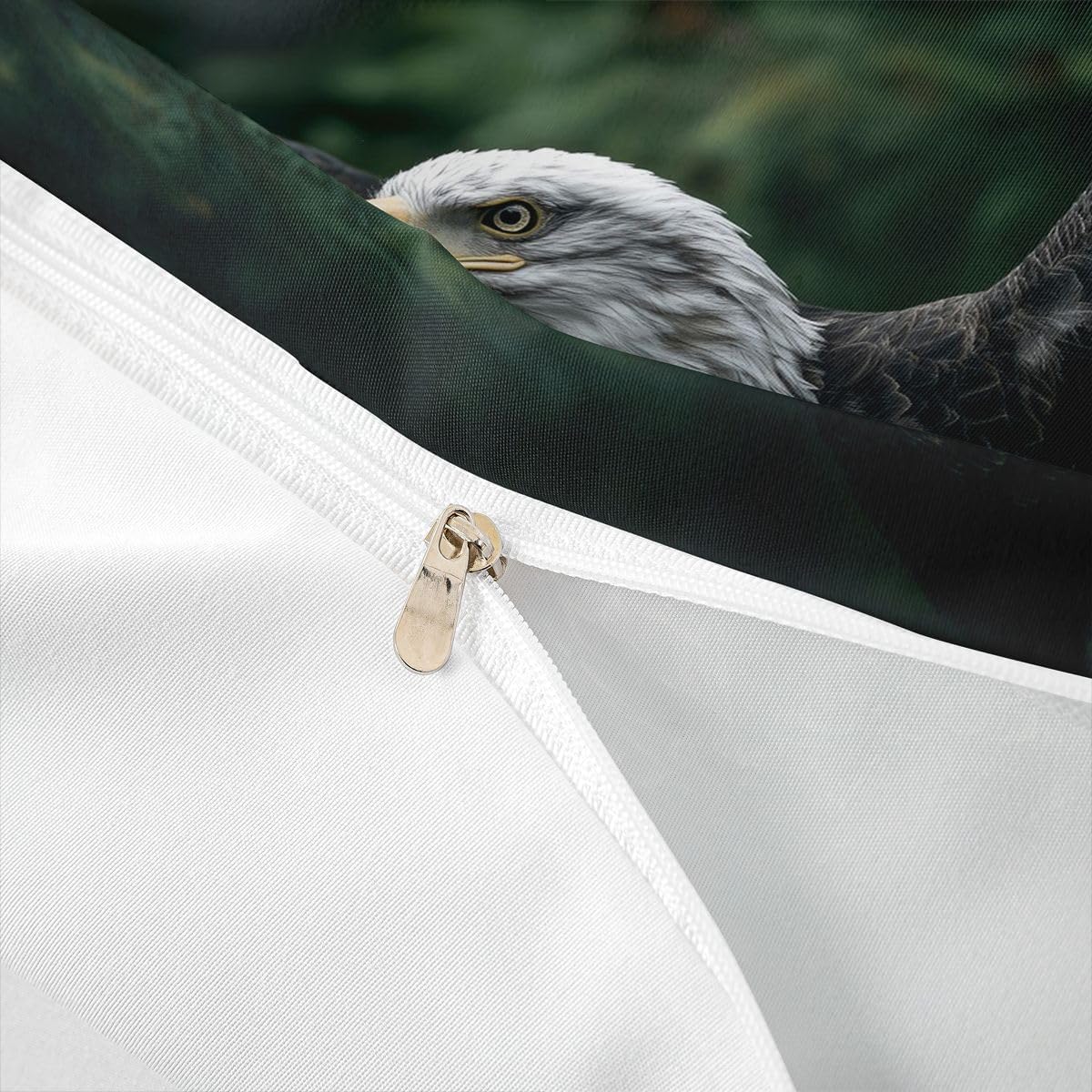 Feelyou Eagle Duvet Cover Set Queen Size for Adults Animals Pattern Bedding Set Stylish Decorative Bird Comforter Cover with 2 Pillowcases Bald Eagle Soft Microfiber Zipper 3 Pcs Novely