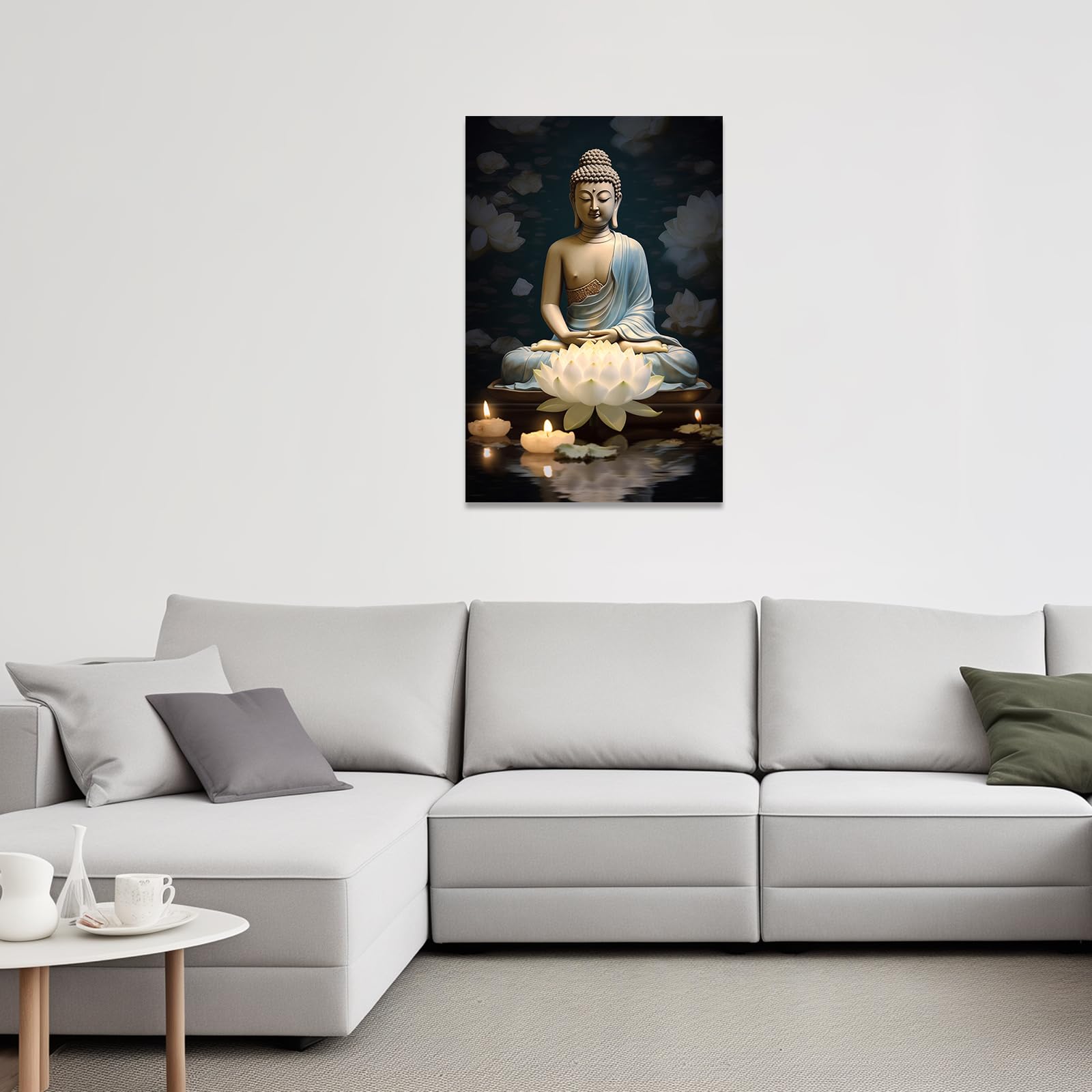 Statua Di Buddha Su Tela – Quadro Spirituale Zen Con Lotus E Citazioni Motivazionali – Decorazione Murale Incorniciata Per Casa, Bagno, Ufficio – Regalo Pensieroso - 4