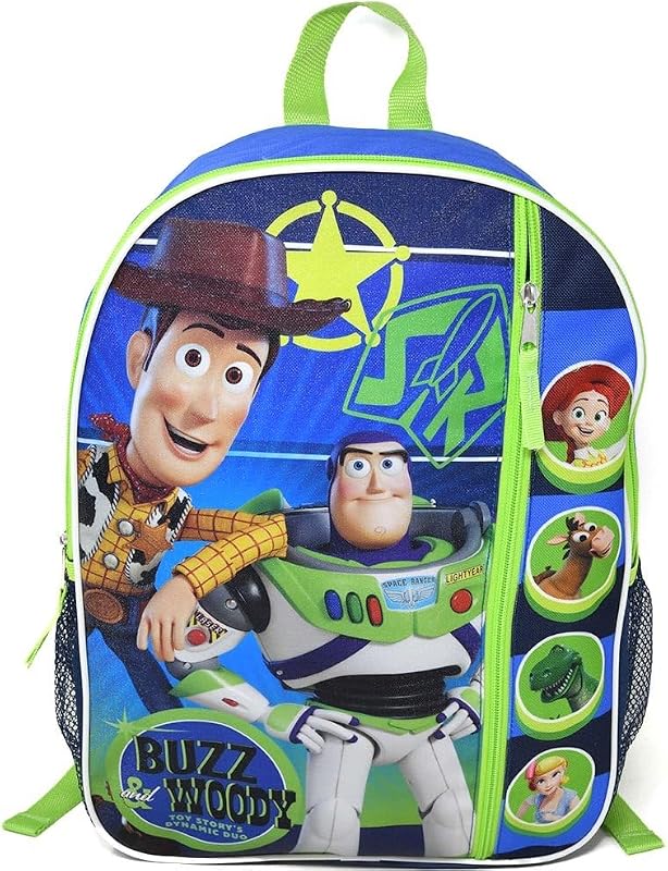 Toy Story 5 16" 16" Kids Backpack – Colorful Cartoon School Bag with Front Pocket & Side Mesh, Lightweight Travel Backpack for Boys & Girls