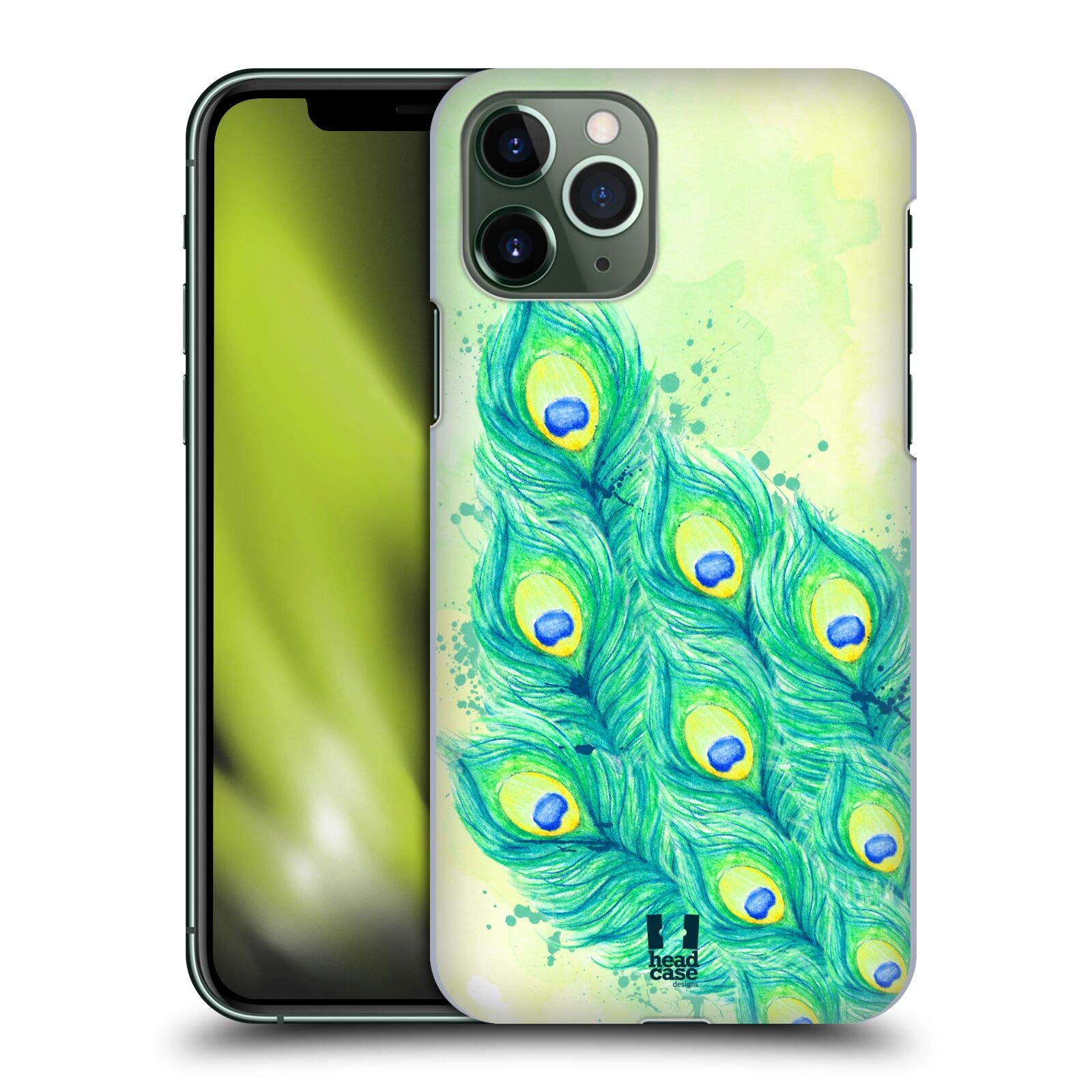 Custodia IPhone 12 Pro Max Con Design Piume Di Pavone Blu E Verde - Cover Paraurti In TPU Sottile E Alla Moda
