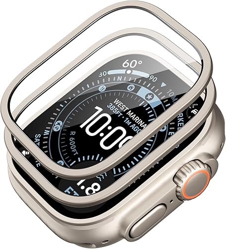 Vista 12 de ESR Armorite - Protector de pantalla para Apple Watch Ultra 3 2025 /Ultra 2 /Ultra (49 mm), protección de grado militar, película de vidrio templado