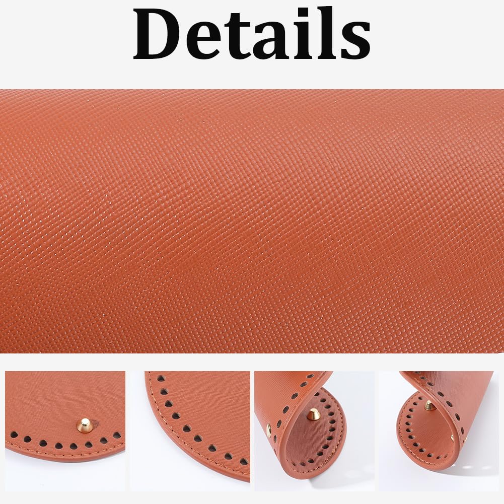 Fondo Rotondo In Pelle PU Per Borse Uncinetto - Base Forata, Diametro 12/14/15/18/19 Cm, Accessorio Fai-da-Te