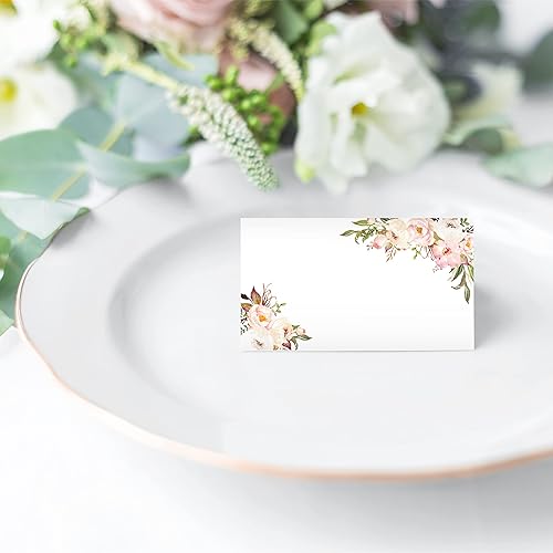 Miniatura 4 de 25 tarjetas de mesa de tienda de campaña floral de peonía rosa para boda, Acción de Gracias, Navidad, vacaciones, Pascua, catering, bufé, letrero de