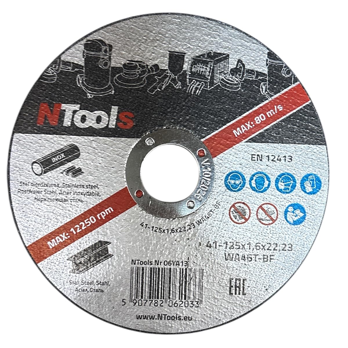 SDC – Dischi da taglio 125 x 1,6 x 22,23 mm, 25 pezzi | Dischi da taglio 125 per ferro, sottili e resistenti, ideali per il taglio di metallo, acciaio e acciaio inossidabile (Inox)