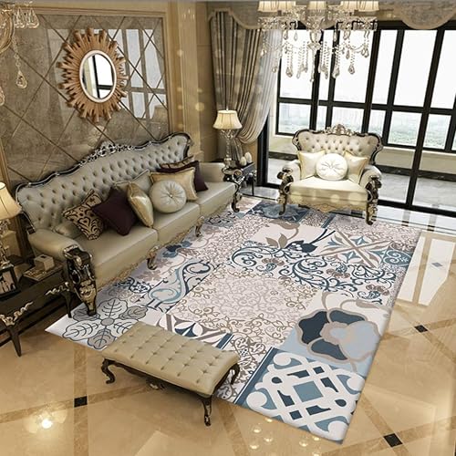 MOXIC Soft Isfahan Floral Living Room Area Rugs Rectangular Collection Traditional Bedroom Rug Fleece Anti-Slip Carpets Classic Home Decor Mats Indoor Outdoor Runners Nursery 8' X 10'