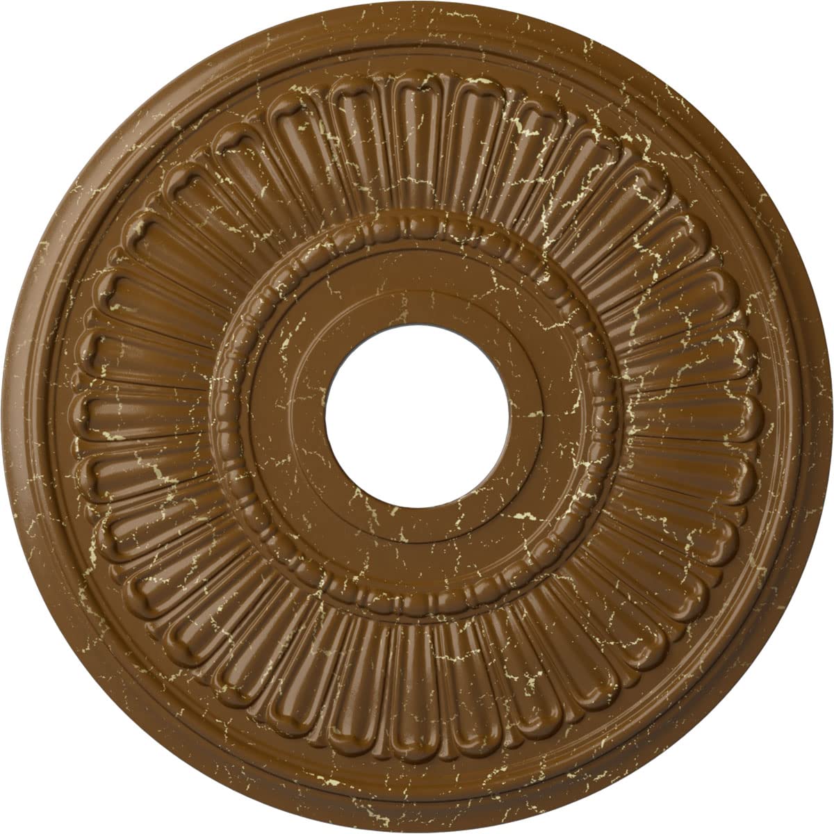 Medalla de techo Melonia rosetón decorativo clásico cobre envejecido Ekena Millwork