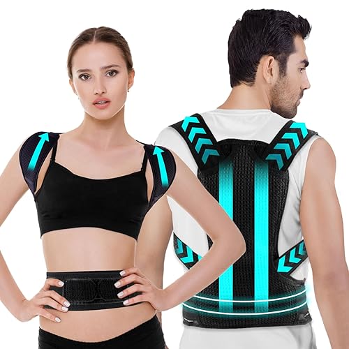Hotodeal Corrector de postura para hombres y mujeres, soporte de espalda ajustable que proporciona alivio del dolor del cuello, espalda y hombros,