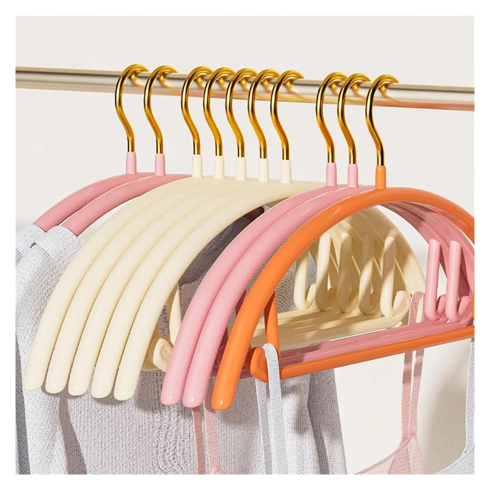 Lot de 10 cintres antidérapants solides et durables avec design non marquant pour une meilleure prise en main et organisation – Idéal pour le rangement de garde-robe