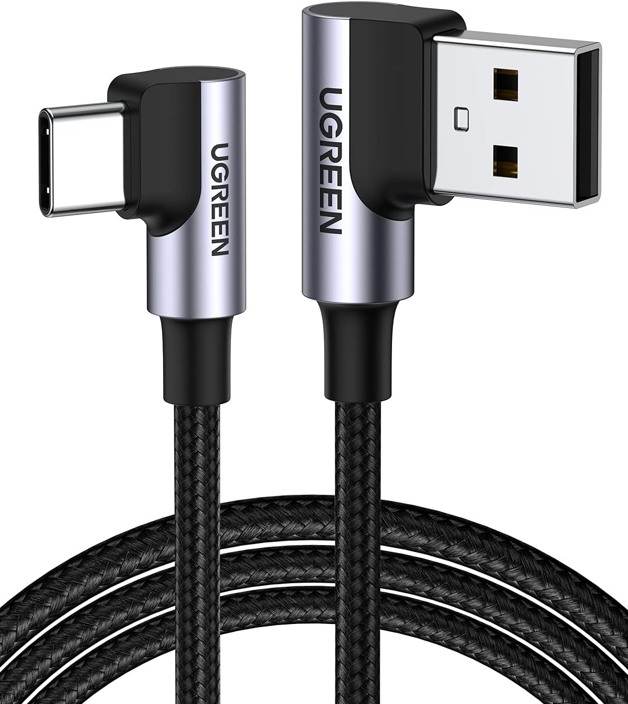 USB to USB C Cable 90 Degree USB C Fast Charging Cord Compatible with iPhone 17/16/16 Plus/16 Pro/16 Pro Max/15/Samsung Galaxy S10/S10+/Pixel 9/6a/LG G8/G7/Pixel/Switch, etc, 1.6FT