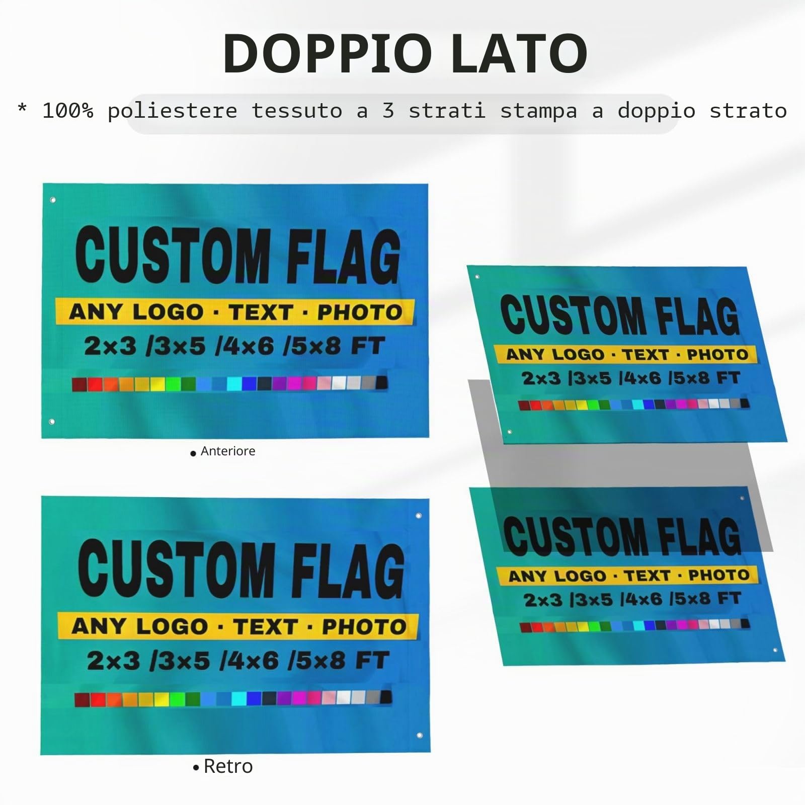 Striscione personalizzato con bandiere - crea la tua bandiera con immagine, testo, logo per arredamento giardino
