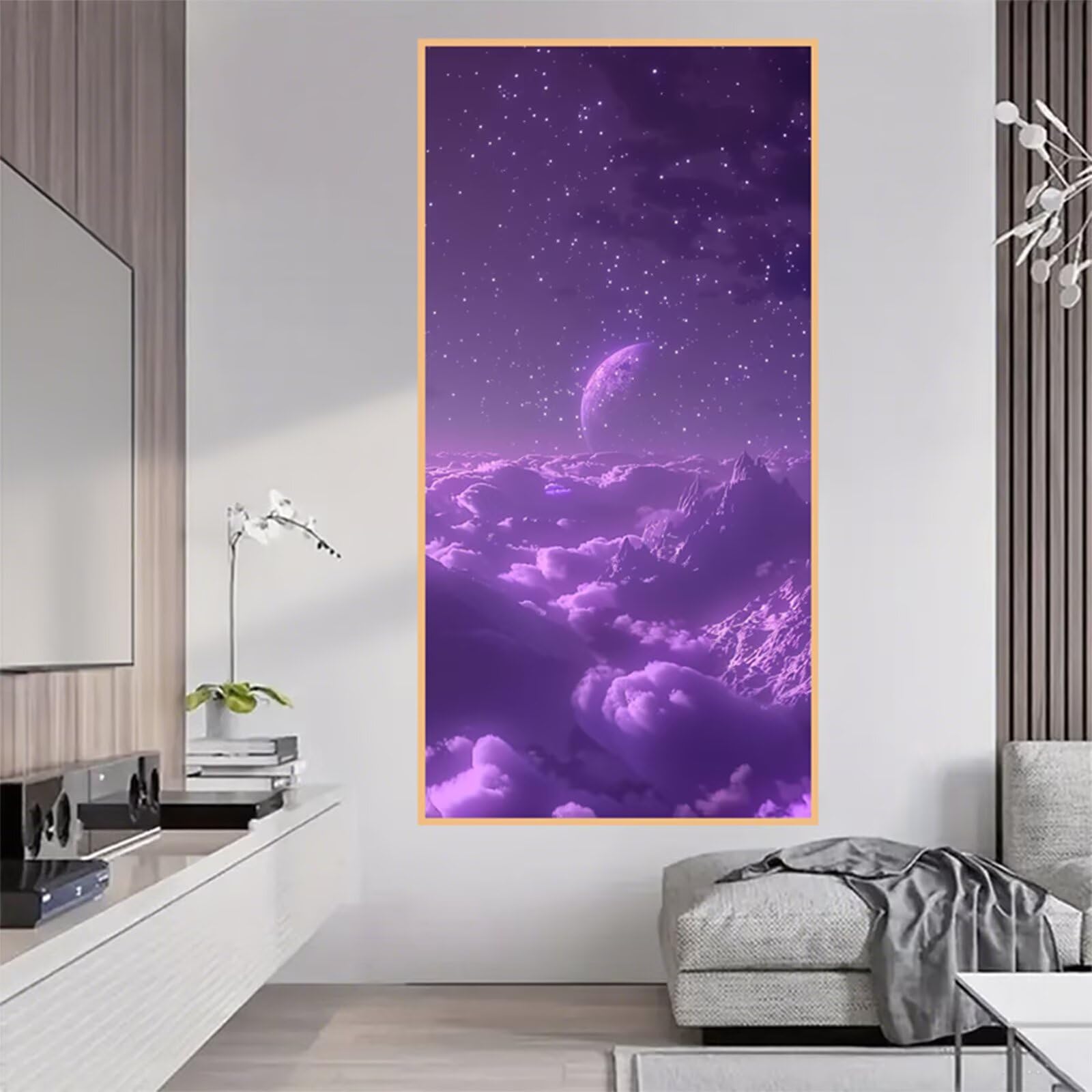 Diamentowe malowanie gwiaździste niebo diamentowe malowanie dorosły XXL 50 x 100 cm, 5D Haft diamentowy krajobraz obraz dziecięcy diament, zrób to sam obraz diamentowy aktywność ręczna dorosły