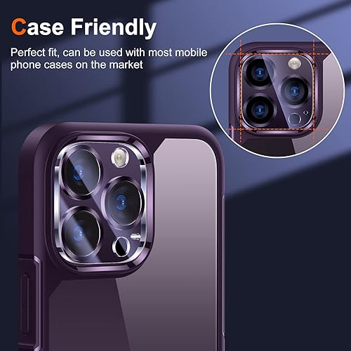 Miniatura 384 de UniqueMe [Paquete de 3 protectores de lente de cámara compatibles con iPhone 14 Pro Max/iPhone 14 Pro, vidrio templado, [compatible con fundas]