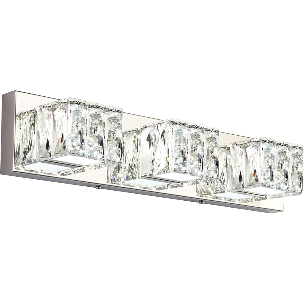 12/mo Finance ZUZITO Crystal Bathroom Light Fixtures 3 Lights Chrome
