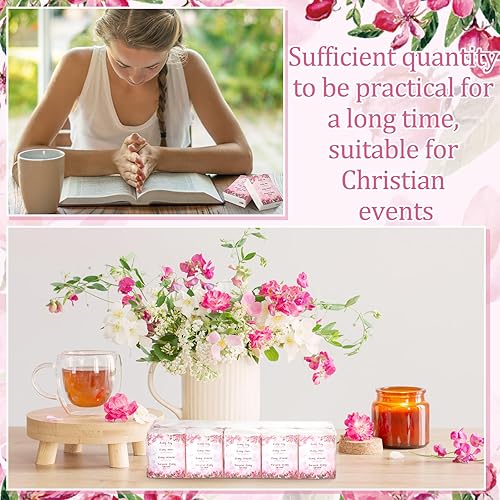 Miniatura 4 de Zhanmai Pañuelos faciales cristianos, 100 bolsillos, pañuelos de bolsillo, versículos de la Biblia, pañuelos de viaje, tamaño de viaje, papel